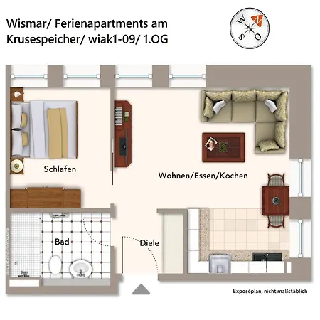 Apartmán Ferienapartments Am Krusespeicher Ferienapartments Am Krusespeicher 1-09